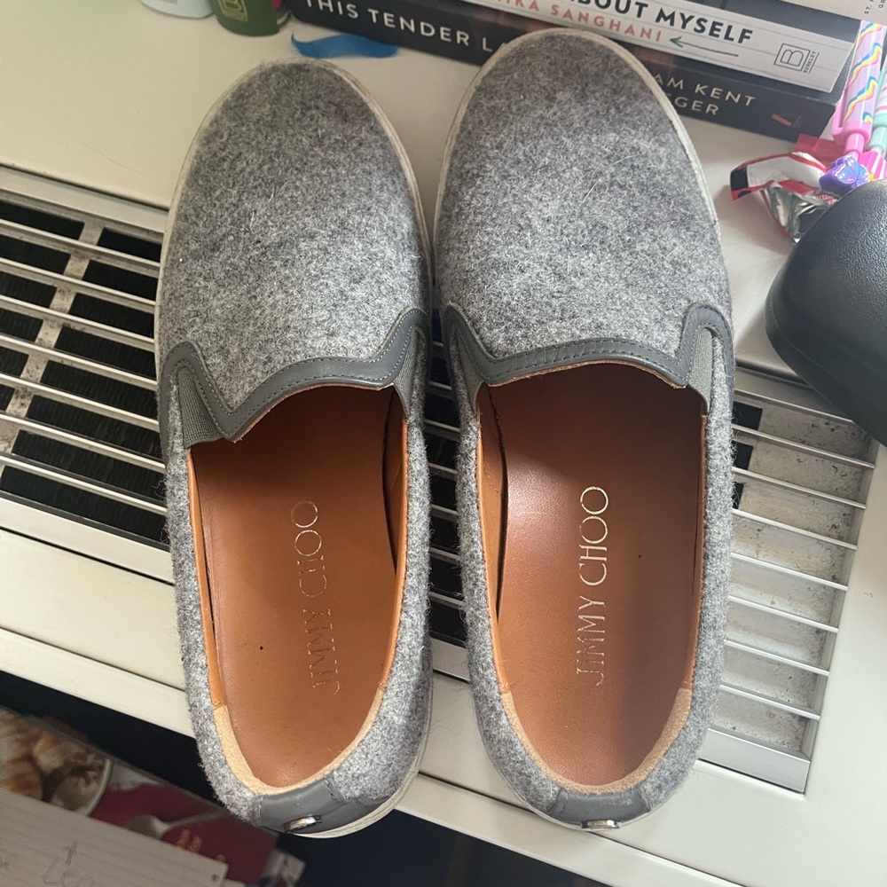 Flannel Jimmy choo slip on sneakers